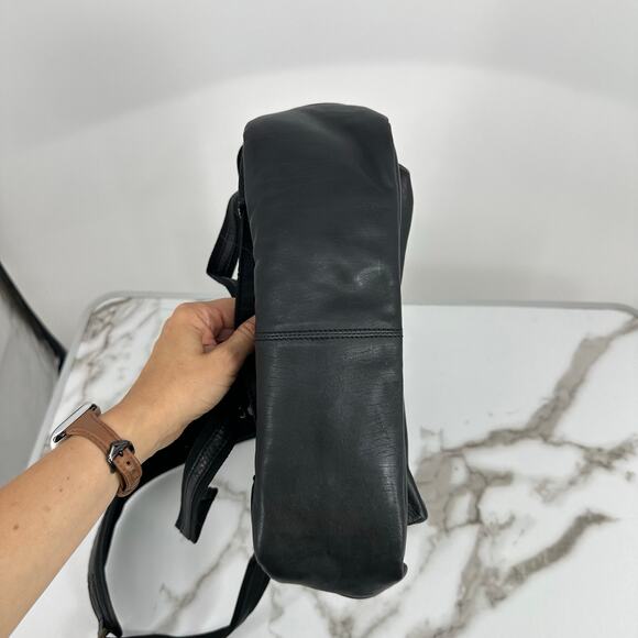 Ralph Lauren Chaps Mens Leather Backpack CH4001 Travel Work Preppy Minimalist - Picture 8 of 15